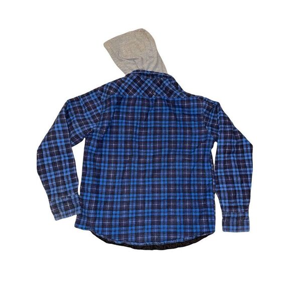 Tokyo Hooded Lined Flannel Jacket Black and Blue Kid's Size L - Picture 10 of 11